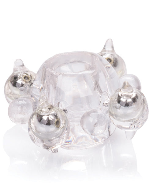 Basic Essentials Enhancer Ring w/Beads - Clear by California Exotic Novelties