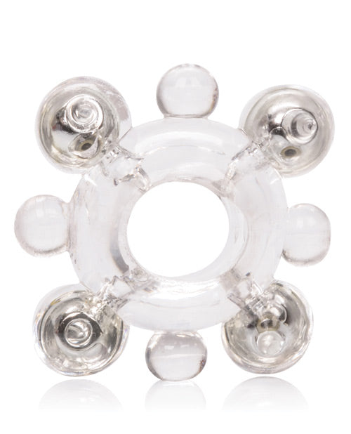 Basic Essentials Enhancer Ring w/Beads - Clear by California Exotic Novelties