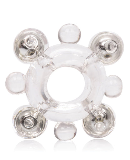 Basic Essentials Enhancer Ring w/Beads - Clear by California Exotic Novelties