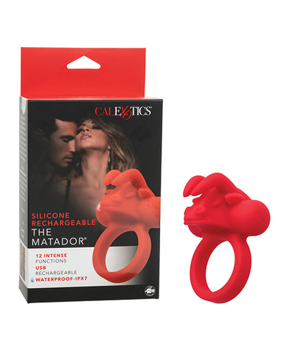 Couple's Enhancer Silicone Rechargeable The Matador Enhancer w/Triple Stimulation - Red