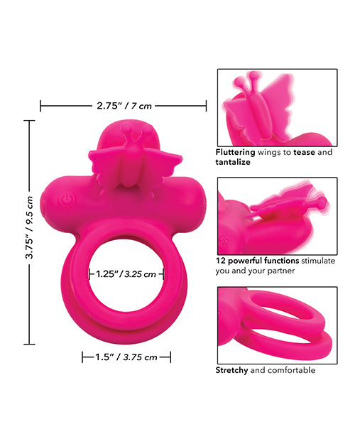 Silicone Rechargeable Butterfly Dual Ring by California Exotic Novelties