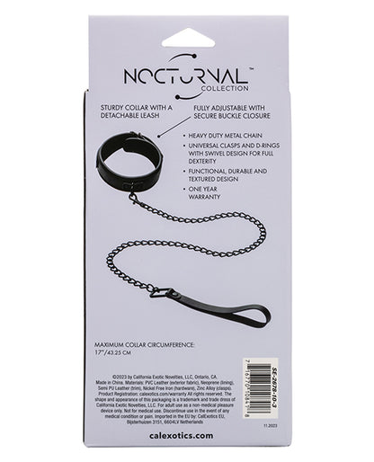 Nocturnal Collection Detachable Collar & Leash - Black