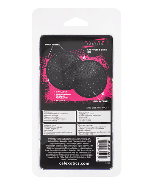 Radiance Round Pasties Black O/S