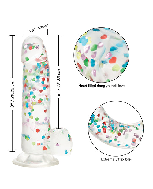 Naughty Bits I Love Dick Heart Filled Dong - Multicolor by California Exotic Novelties