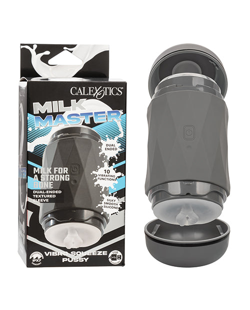 Milk Master Vibro Squeeze Pussy Stroker - Black by California Exotic Novelties