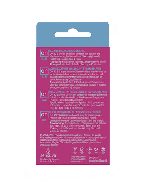 ON Ice Buzzing & Cooling Female Arousal Oil Medium Box - 5 ml Bottle by Sensuva Valencia Naturals