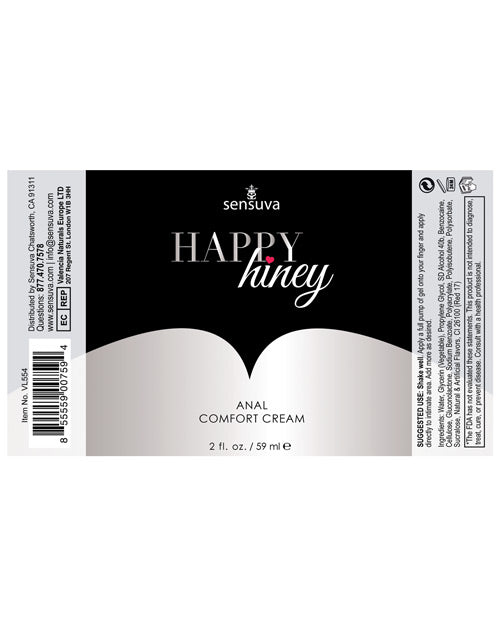 Sensuva Happy Hiney Anal Comfort Cream - 2 oz