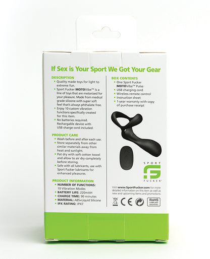 Sport Fucker Motovibe Pulse Cockring - Black by 665 INC