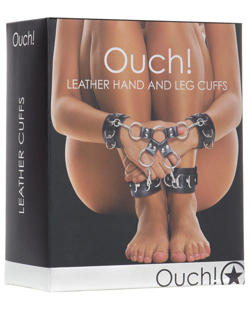 Shots Ouch Leather Hand & Leg Cuffs by Shots America LLC