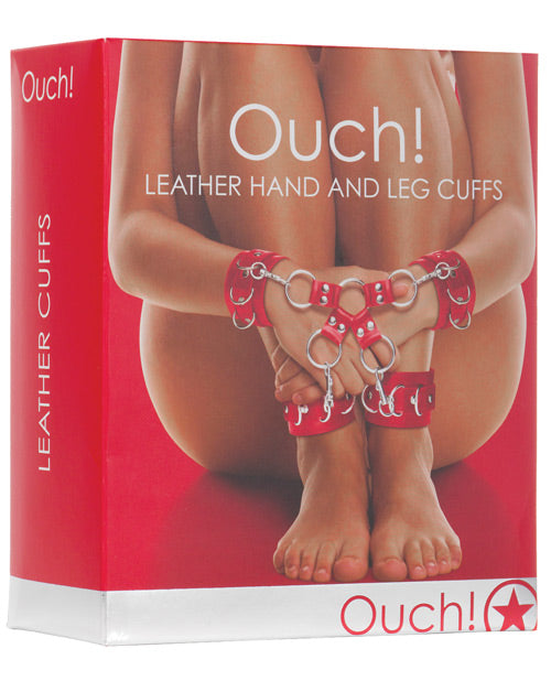 Shots Ouch Leather Hand & Leg Cuffs by Shots America LLC