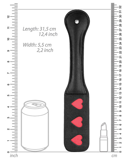 Shots Ouch Hearts Paddle - Black