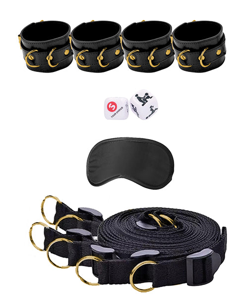 Shots Ouch Limited Edition Gold Bed Bindings Restraint System