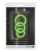 Shots Ouch 3 pc Cock Ring Set - Glow in the Dark by Shots America LLC