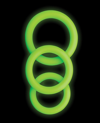 Shots Ouch 3 pc Cock Ring Set - Glow in the Dark by Shots America LLC