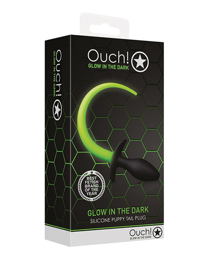 Shots Ouch Puppy Tail Plug - Glow in the Dark