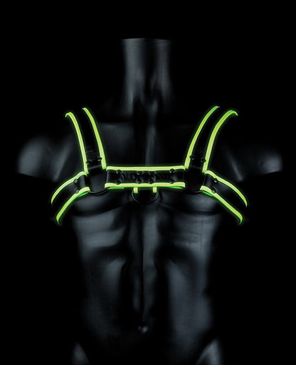 Shots Ouch Chest Bulldog Harness - Glow In The Dark