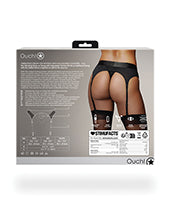 Shots Ouch Vibrating Strap On Thong W/adjustable Garters - Black