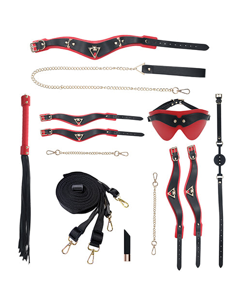 Shots Ouch! Milan Collection Bondage Kit w/Bag - Black/Red