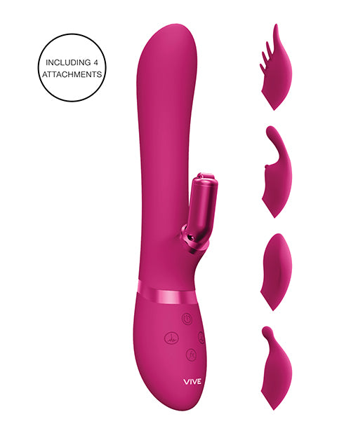 Shots Vive Chou G-Spot Rabbit w/Interchangeable Clitoral Attachments - Pink by Shots America LLC