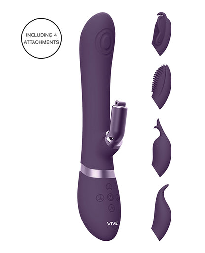 Shots Vive Etsu  Pulse G-Spot Rabbit w/Interchangeable Clitoral Attachments - Purple