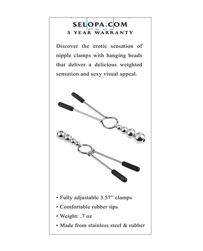 Selopa Beaded Nipple Clamps by Evolved Novelties INC