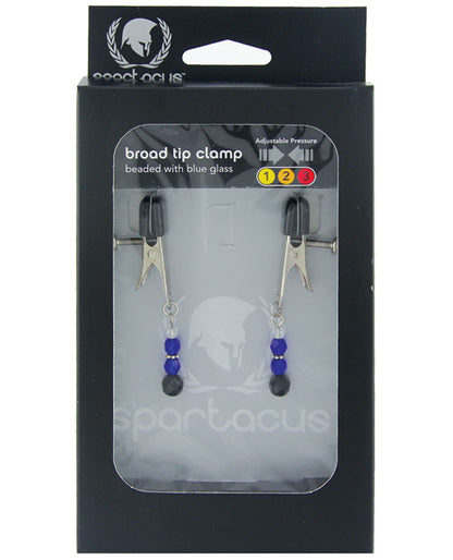Spartacus Adjustable Broad Tip Blue Beaded Nipple Clamps by Spartacus