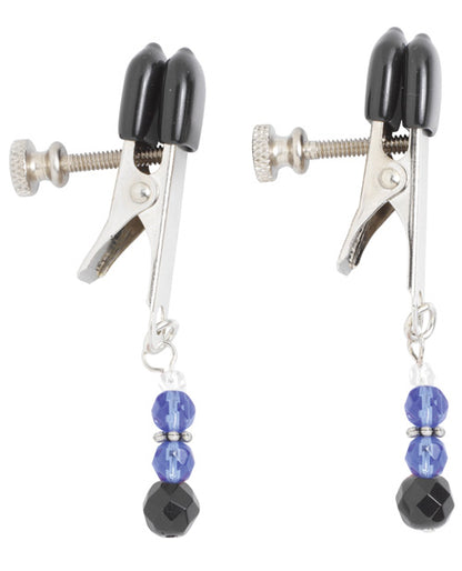 Spartacus Adjustable Broad Tip Blue Beaded Nipple Clamps by Spartacus