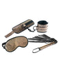 Spartacus Faux Leather Wrist Restraints Blindfold & Flogger Bondage Kit - Gold by Spartacus