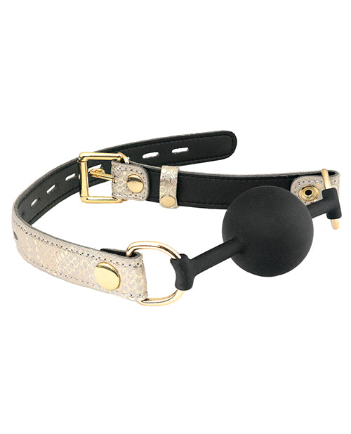 Spartacus Silicone Gag W/leather Lining - Snakeskin Micro Fiber by Spartacus