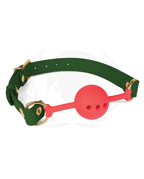Spartacus Silicone Ball Gag w/Green PU Straps - 46 mm by Spartacus
