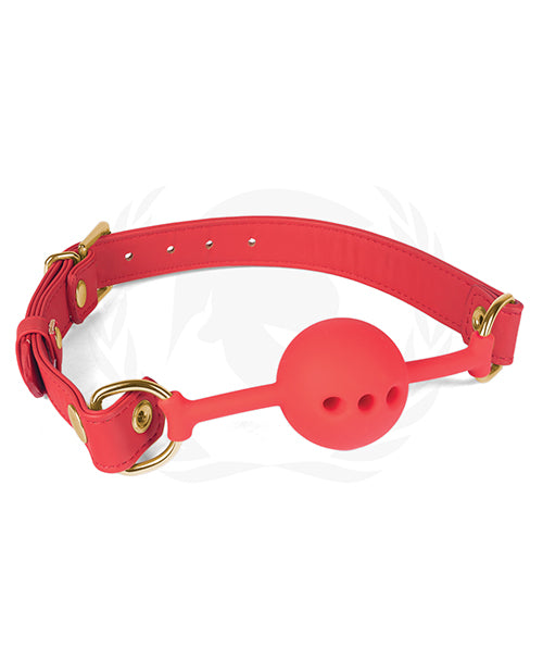 Spartacus Silicone Ball Gag w/Red PU Straps - 46 mm by Spartacus