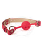 Spartacus Silicone Ball Gag w/Red Gold PU Straps - 46 mm by Spartacus