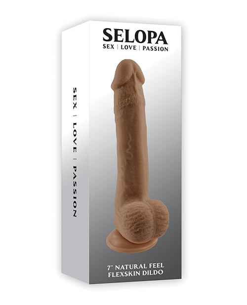 Selopa Natural Feel 7" Flexskin Dildo - Dark