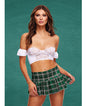 Teacher's Pet Schoolgirl Bustier & Skirt Green/white