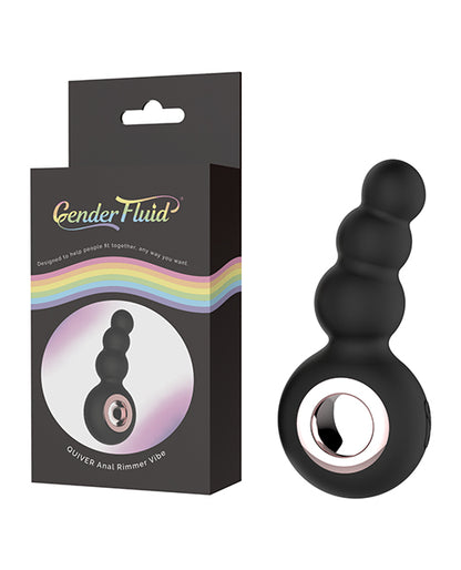 Gender Fluid Quiver Anal Ring Bead Vibe - Black by Thank Me Now INC