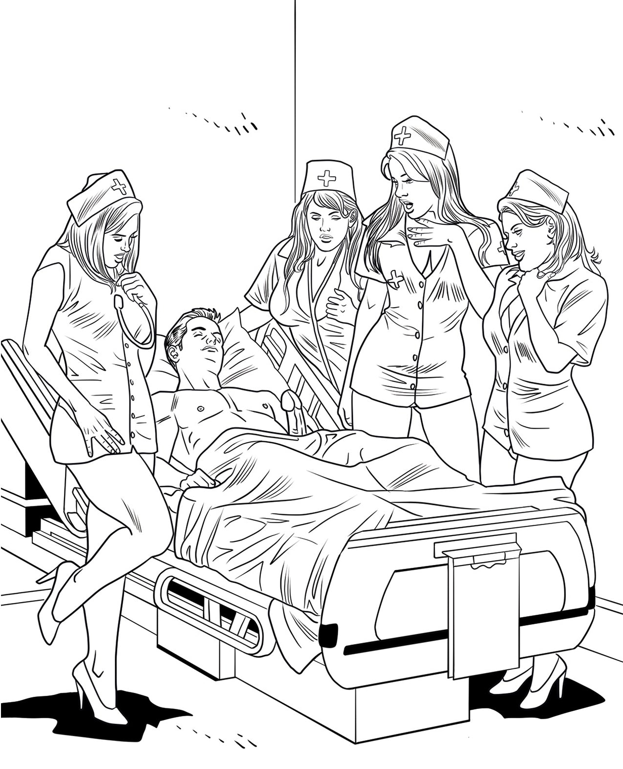 Wood Rocket XXX Nurses Coloring Book by Wood Rocket LLC