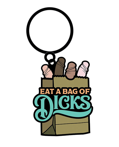 Wood Rocket Eat A Bag of Dicks Keychain - Tan by Wood Rocket LLC