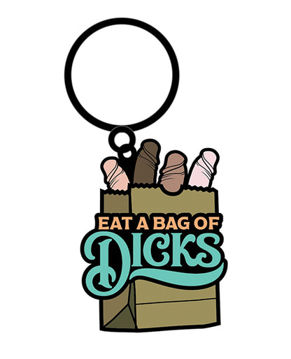 Wood Rocket Eat A Bag of Dicks Keychain - Tan by Wood Rocket LLC