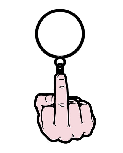 Wood Rocket Middle Finger Keychain - Pink by Wood Rocket LLC