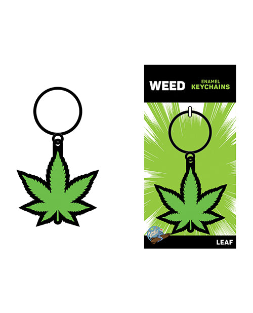 Wood Rocket Weed Pot Leaf Keychain - Green by Wood Rocket LLC