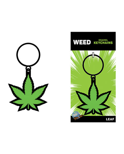 Wood Rocket Weed Pot Leaf Keychain - Green by Wood Rocket LLC