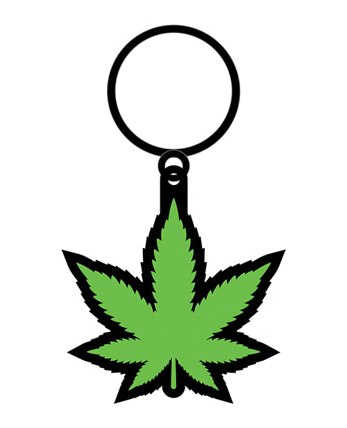 Wood Rocket Weed Pot Leaf Keychain - Green by Wood Rocket LLC