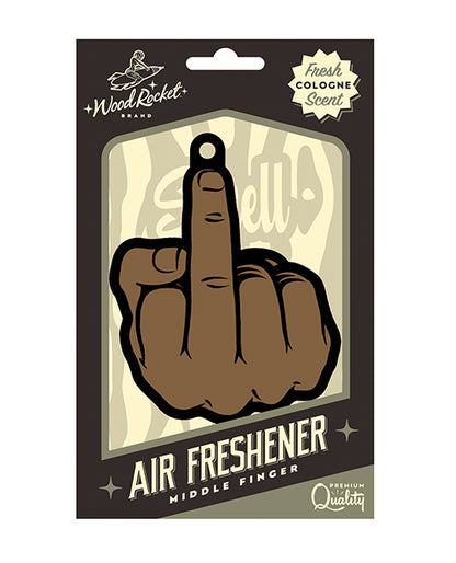 Wood Rocket Middle Finger Brown Air Freshener - Cologne by Wood Rocket LLC