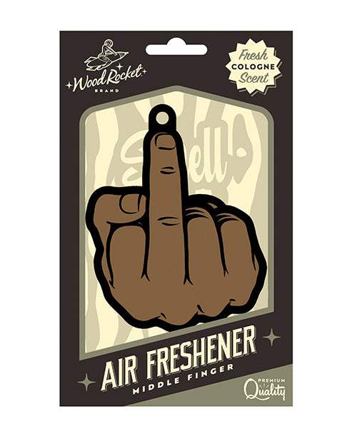 Wood Rocket Middle Finger Brown Air Freshener - Cologne by Wood Rocket LLC