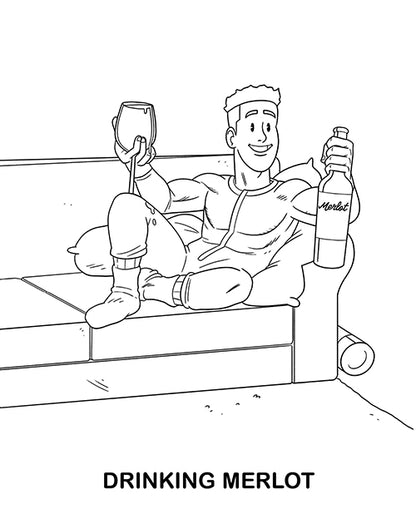 Wood Rocket Adults Doing Adult Shit Coloring Book by Wood Rocket LLC