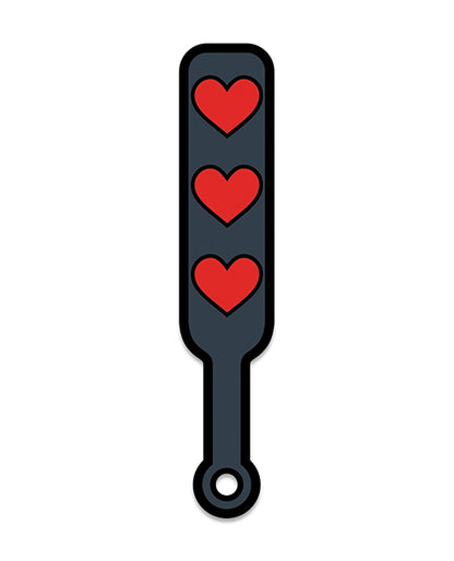 Wood Rocket Sex Toy Hearts Paddle Pin - Black/Red by Wood Rocket LLC
