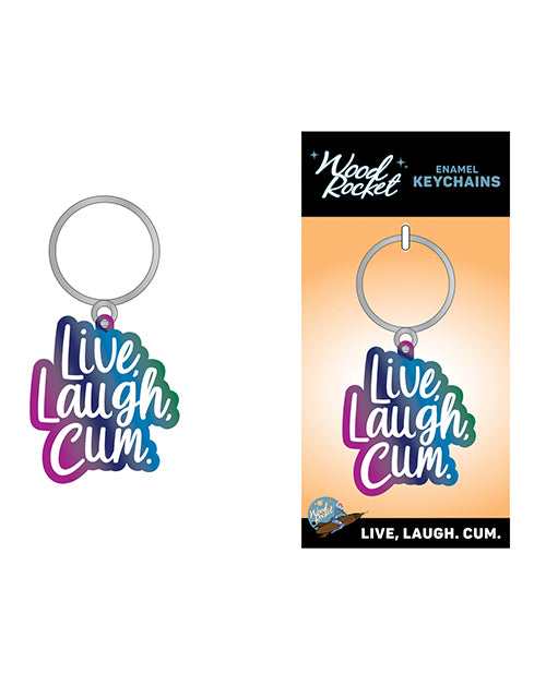 Wood Rocket Live Laugh Cum Keychain - Multi Color by Wood Rocket LLC