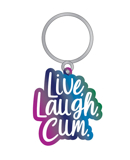 Wood Rocket Live Laugh Cum Keychain - Multi Color by Wood Rocket LLC
