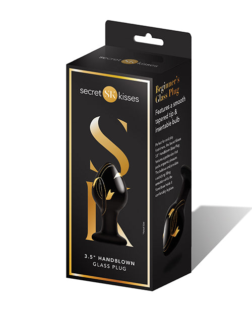Secret Kisses Handblown Glass Plug - Black/gold by Xgen