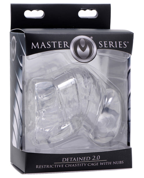 Master Series Detained 2.0 Restrictive Chastity Cage w/Nubs - Clear by Xr LLC
